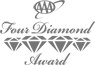 The image shows an emblem for the "AAA Four Diamond Award" featuring four stylized diamonds below the text.