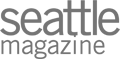 The image displays a logo for "Seattle Magazine" with stylized text in a modern font.